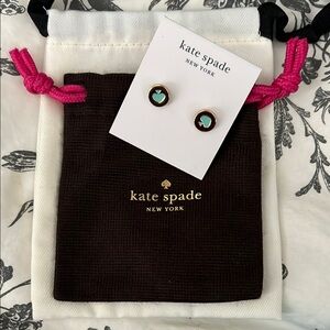 Kate Spade Gold and Blue Stud Earrings